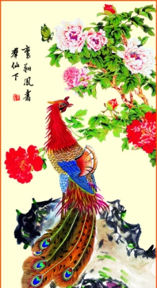 国画凤凰模板下载,国画凤凰图库-图行天下素材网