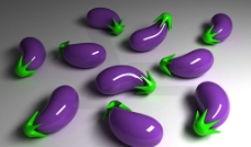 可爱紫色动感蔬菜茄子图片