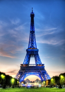 巴黎风景风景名胜建筑景观自然风景旅游印记巴黎法国蓝色埃菲尔铁塔图片