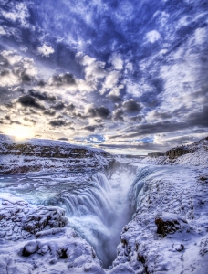自然景观山水风景风景名胜建筑景观自然风景旅游印记冰冻的地狱冰岛冻结的瀑布雄伟澎湃图片