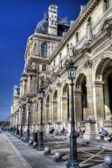 巴黎风景风景名胜建筑景观自然风景旅游印记法国巴黎卢浮宫博物馆图片