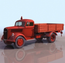 3D卡通模型3D模型图库交通工具复古车卡车货车图片