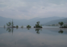 邛海湖中小岛图片