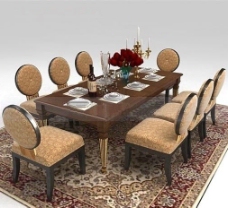 餐桌组合精致欧式家具餐桌椅组合图片
