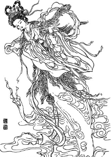 巫山神女矢量图图片