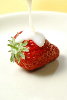 水果节草莓牛奶高清素材新鲜水果细节
