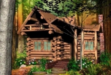树木小木屋模型max9图片