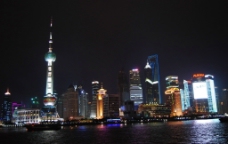 上江上海浦東陸家嘴沿江建築夜景图片