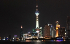 中國風上海浦東陸家嘴沿江建築夜景图片