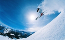 户外运动雪山滑雪人物滑雪板极限运动户外