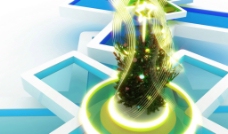 3D设计圣诞树礼物水晶色彩绚烂3D三维立体科幻广告电脑设计图片