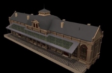 3D车模3d火车站模型素材图片