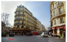 铁艺护栏巴黎街头建筑和街景图片