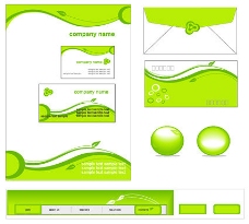 VI素材模板绿色企业简单VI模板矢量素材