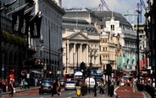 风车群英国伦敦闹市区街景图片
