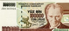 世界货币外国货币亚洲国家土耳其货币纸币真钞高清扫描图