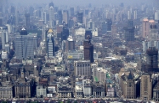 上海城市上海俯瞰市中心城区美景图片