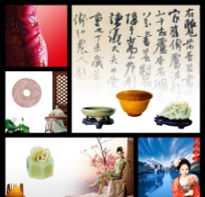 古典玉器中国风素材古典美女玉器原创图片
