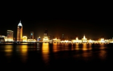 上江上海外滩黄浦江夜景图片