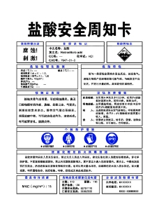 盐酸安全周知卡图片