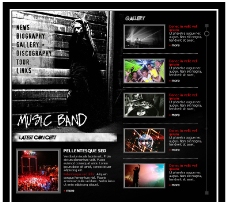 欧美黑色音乐酷秀流行时尚大气简单网页设计模板图片