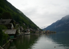 奥地利 哈斯塔特青山湖景图片
