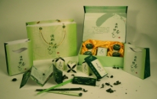 手提袋包装清新绿茶系列包装图片