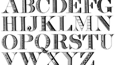 字体矢量复古艺术英文字母图片