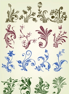 欧式古典华丽花纹矢量素材图片