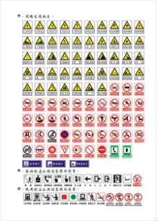 各种消防交通警告禁止标志矢量素材