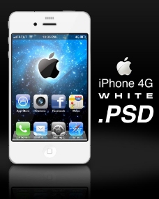4G白色苹果iphone4g手机图片